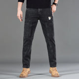 Men’s Fashion Print Straight-Cut Jeans