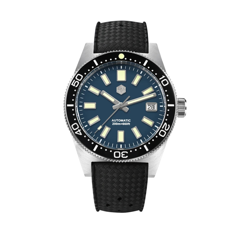 San Martin 62mas Diver Watch 39mm Classic NH35 Men Automatic Mechanical Watches Sapphire Waterproof 200m  SLN C3 Luminous SN0007