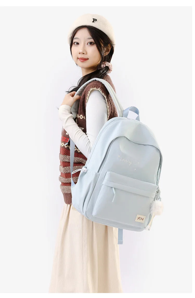 2026 Female Fashion Men High Capacity Waterproof College Backpack Trendy Women Laptop School Bags Cute Girl Travel Book Bag