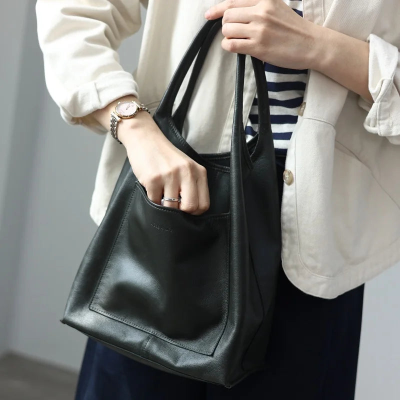 Women Genuine Leather Tote Luxury Light Weight And Comfortable To Use Handbag Colorful Soft Shopping Bags