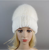 Women's Luxury Rex Rabbit & Fox Fur Beanie Hat