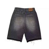Harajuku Retro Letter Embroidery Denim Shorts
