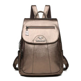 Women's Leather Backpack with Organizer Pockets