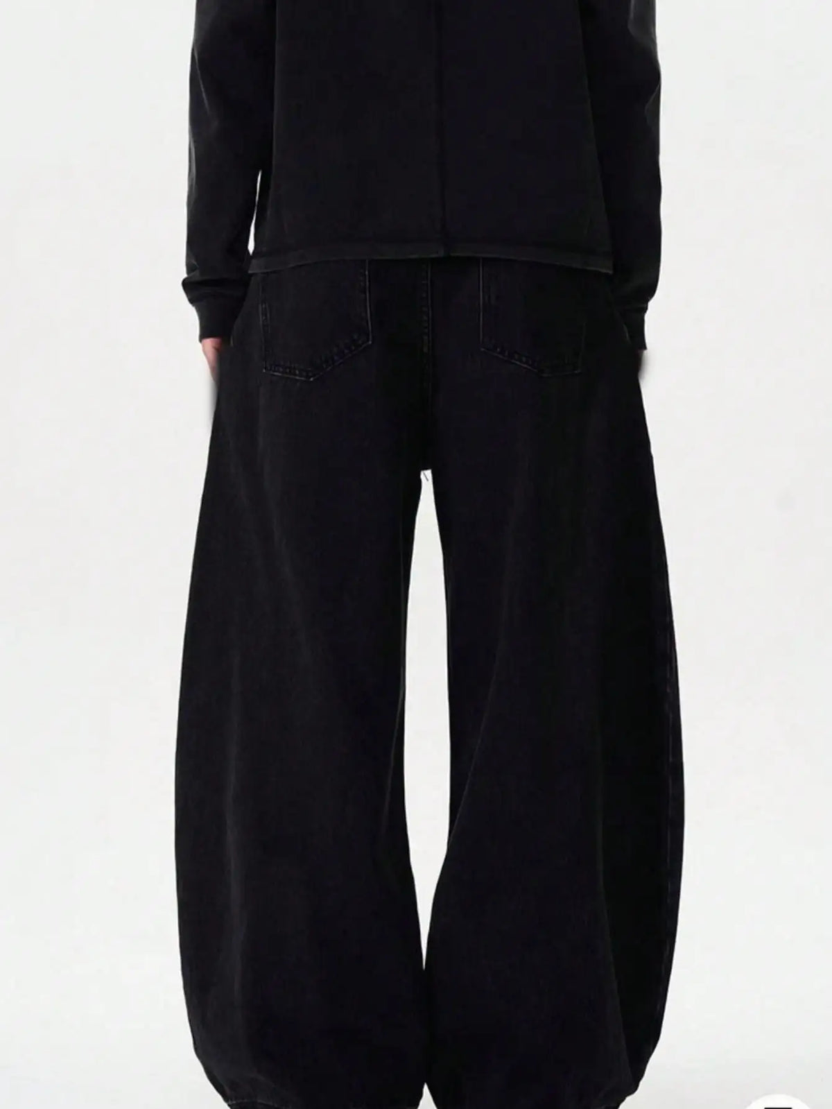 Men's Baggy Wide-Leg Curved Denim Jeans