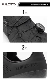 WILDTO Carbon Fiber Sole Cycling Shoes Hardness10 Wear Resistant Road Riding Sneakers Mens Thermoplastic Adjustable Bicyle Shoes