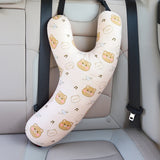 Cartoon Car Headrest & Y-Shaped Seat Belt Pillow