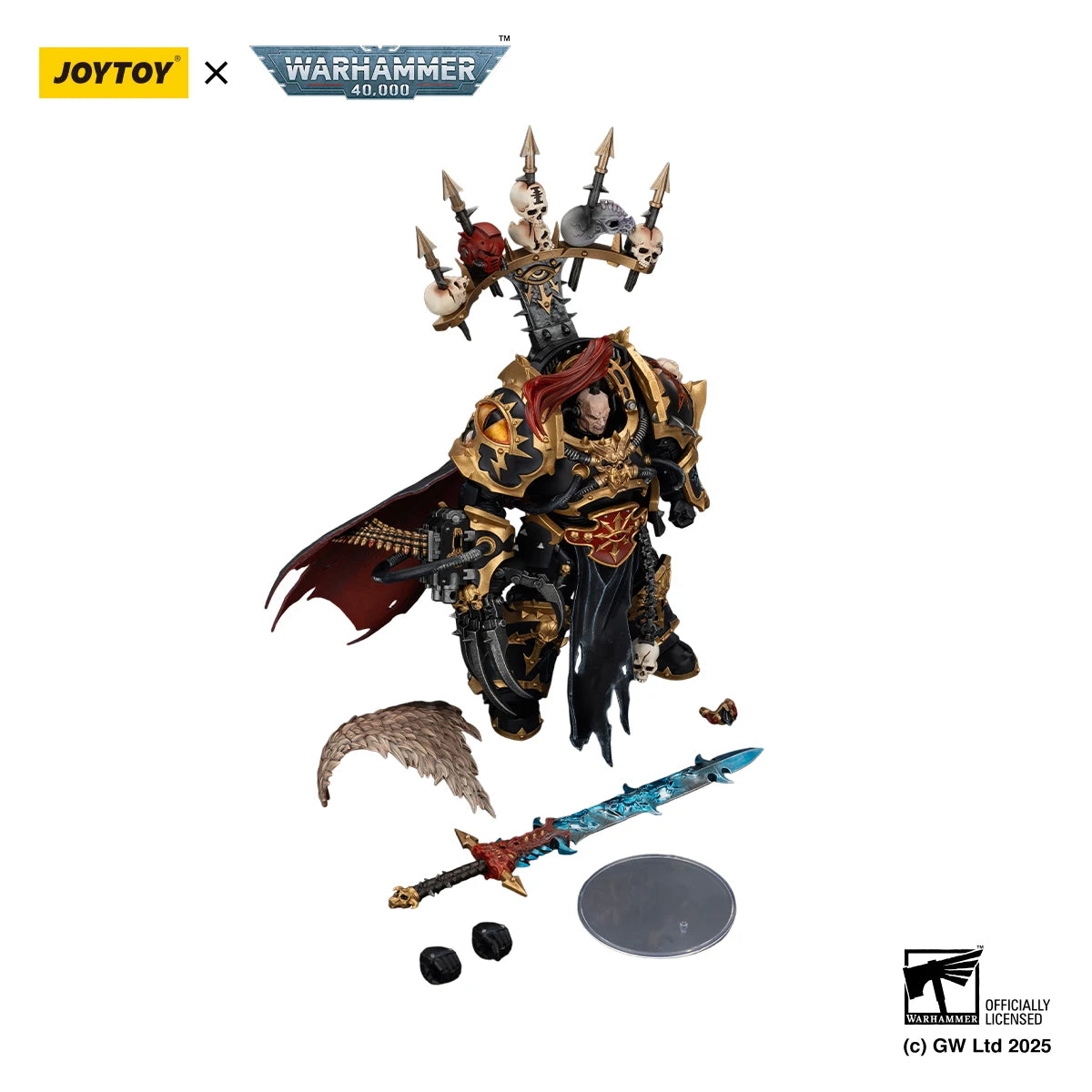 JOYTOY Warhammer 40k 1/18 Action Figures Black Legion Abaddon the Despoiler with Drach'nyen and the Talon of Horus