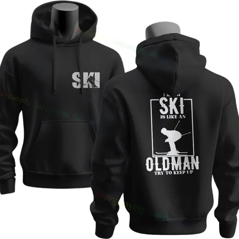 Men's Ski & Snowboard Graphic Hoodie for Fall and Winter