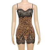 Lace Spaghetti Strap Cotton Mini Dress