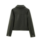 Women's Zipper Jacket Coat New Winter Long Sleeve Pocket Outerwear Coat Short Street Elegant Women's Jacket
