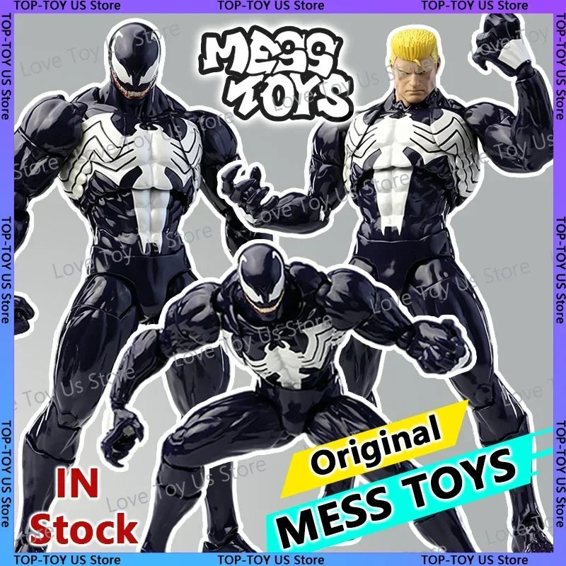100% Original HOT Mess Toys Venom & Black Spider-Man Eddie Action Figure Anime Collectible Model Statue Gift Toys