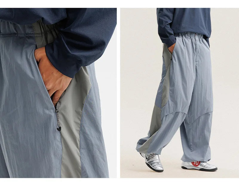 Men's Colorblock Wide-Leg Pants
