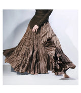 Elegant High-Waist Pleated Maxi Skirt for Women