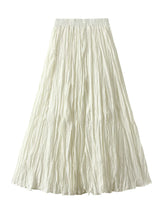 Women's Pleated Maxi Skirt – Elegant A-Line Beach Style