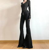 Women's Black High-Waist Flare Jeans | Vintage Y2K Style