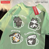 Mocha Latte Cat Graphic Tee