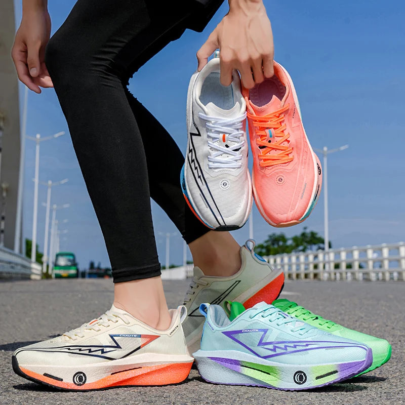 Men Running Shoes Carbon Board Marathon Athletic Nonskid Sneakers Speciality Sports Breathable Lightweight Women's Comfortable
