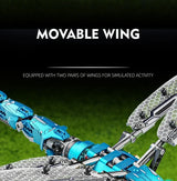 Mechanical Animal Technical Building Blocks, Light MOC Assembly Bricks, Shark Dragonfly Skull Piranha 4 Styles Adults Kids Gift