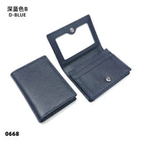 Dropshipping Custom Name Genuine Leather Men Women Business Card Holder Bifold Credit Card Case With ID Window
