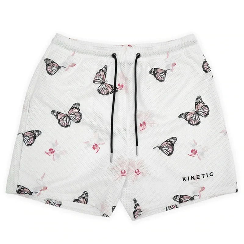 Rose Embroidered Hip Hop Shorts
