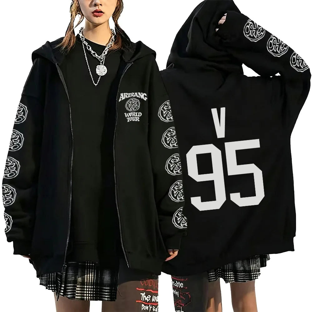 Y2K Graphic Zip-Up Hoodie