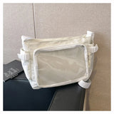 Fashion Transparent Ita Bag Large Capacity College Style Shoulder Bag Canvas Jk Handbag Women Tote Bag College Style