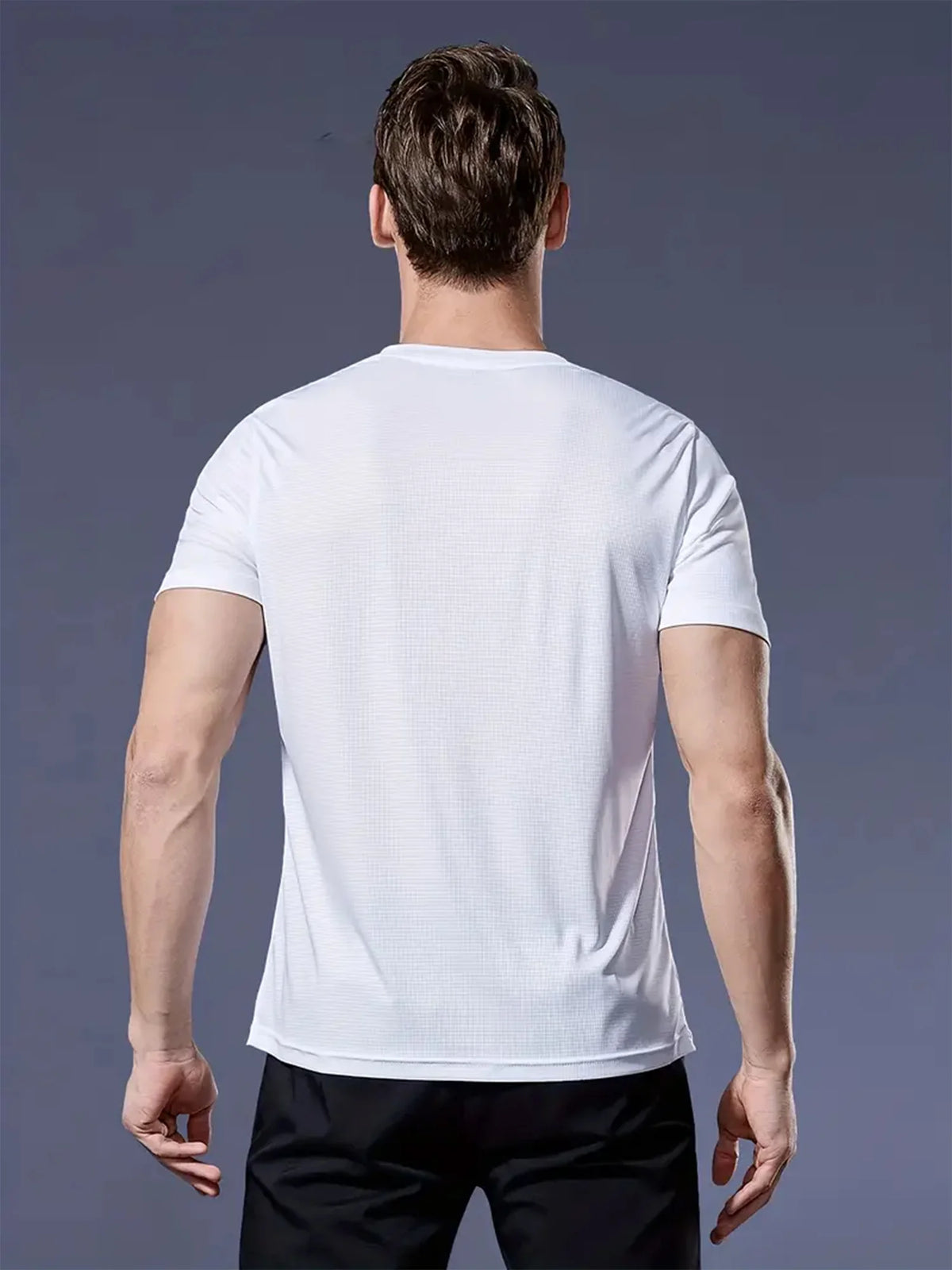 Round Neck T-Shirt 4-Color Black and White Gray Navy Ultra-Light Men's Quick-Drying Breathable Sweat-Absorbent Shirt Suitable for