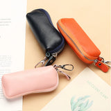 EDC Keychain for Women Genuine Leather Key Box for Car Keys Holder Case Mini  Pocket Card Wallet Coin Pouch Women's Purses