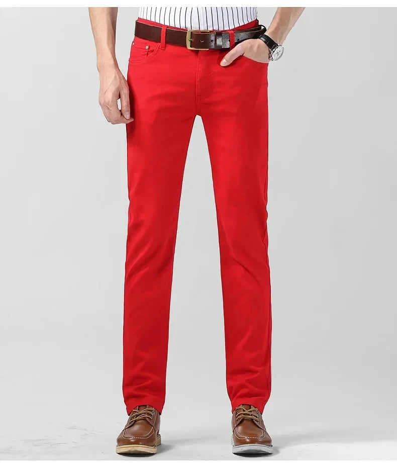 Men's Colorful Stretch Denim Jeans | Slim Fit