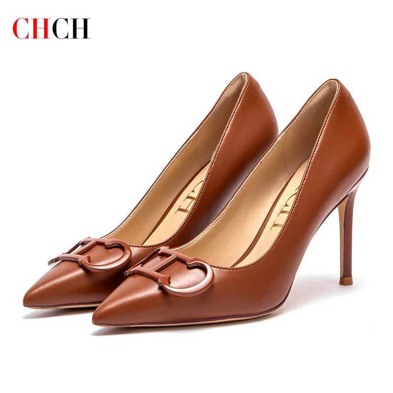 CHCH Women's Pointed Toe Ankle Strap Platform Heels