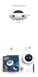 Smart UFO Interactive Cat Toy with Feather & Auto-Clean