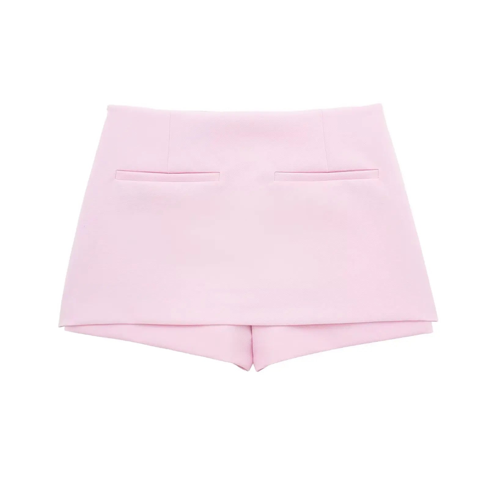 Women Summer 2 Piece Set High Waist Back Pocket Mini Skirts Shorts Sexy V-Neck Sleeveless Backless Suspender Zipper Top