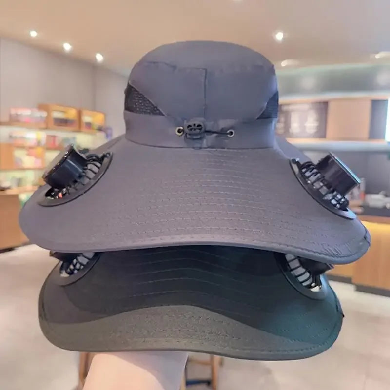 Solar-Powered Cooling Bucket Hat | UPF 50+ Wide Brim