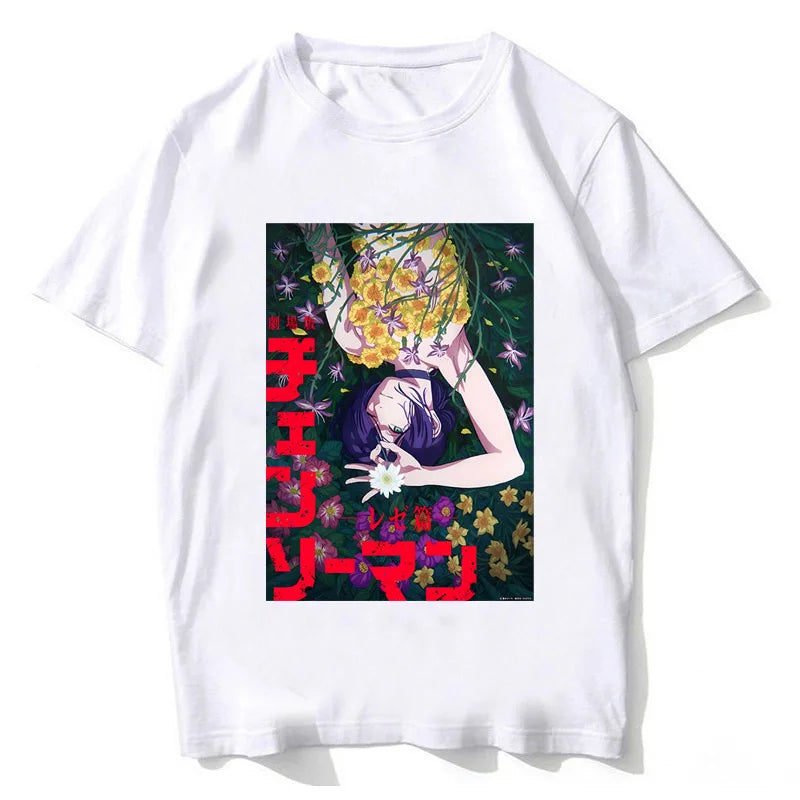 Men's Chainsaw Man Anime Cotton Graphic T-Shirt