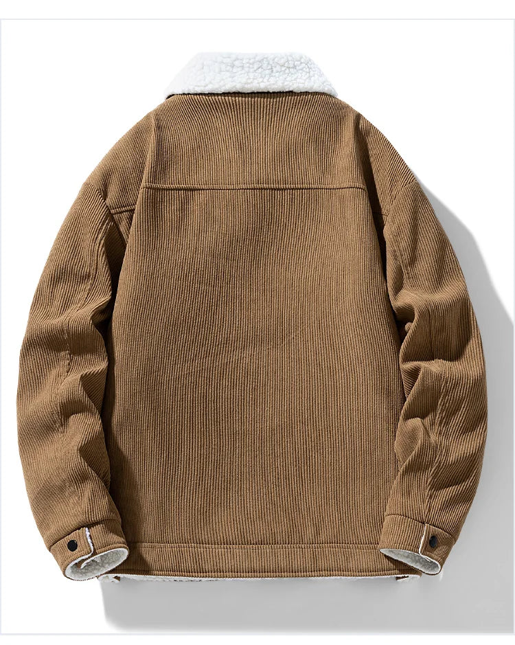 Men's Corduroy Fleece Jacket – Warm Winter Coat