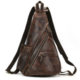 Single Shoulder Bagpack Genuine Leather Chest Bag Outdoor Riding Bag Chest Packs For Biker Men Male Sling Bags Cow Leather