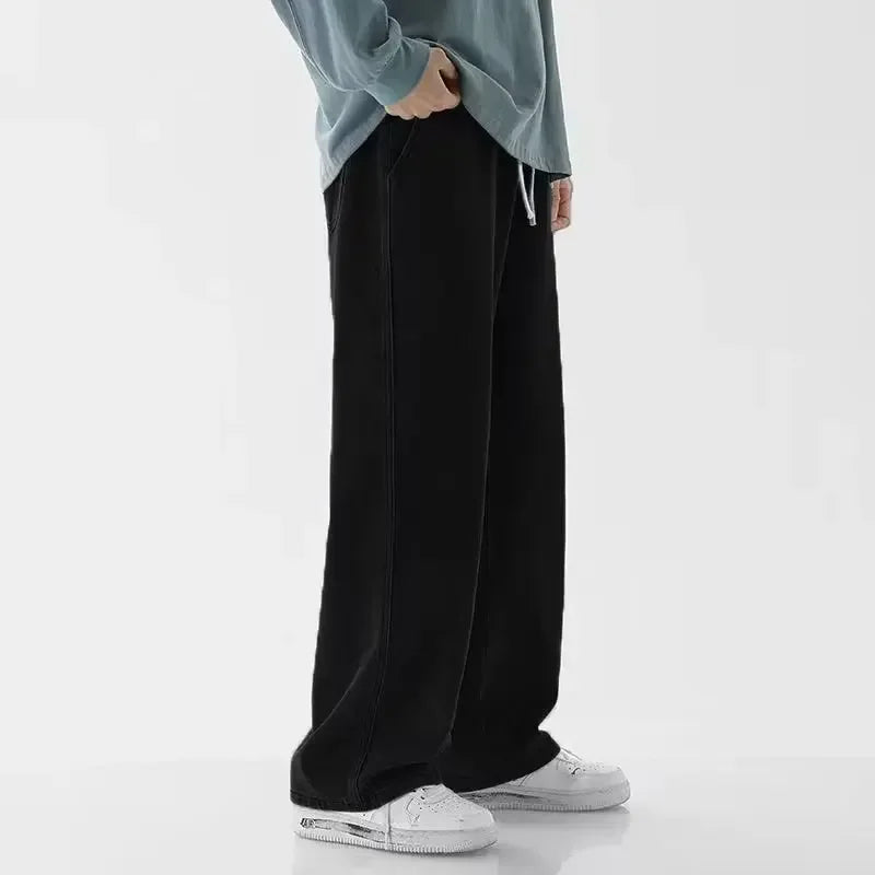 Men's Wide Leg Drawstring Jeans