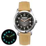 BERNY Frosted Dial Automatic Watch Men Luminous Mechanical Original ST2130 Wristwatch Sapphire Luxury Men Watch 10ATM Waterproof