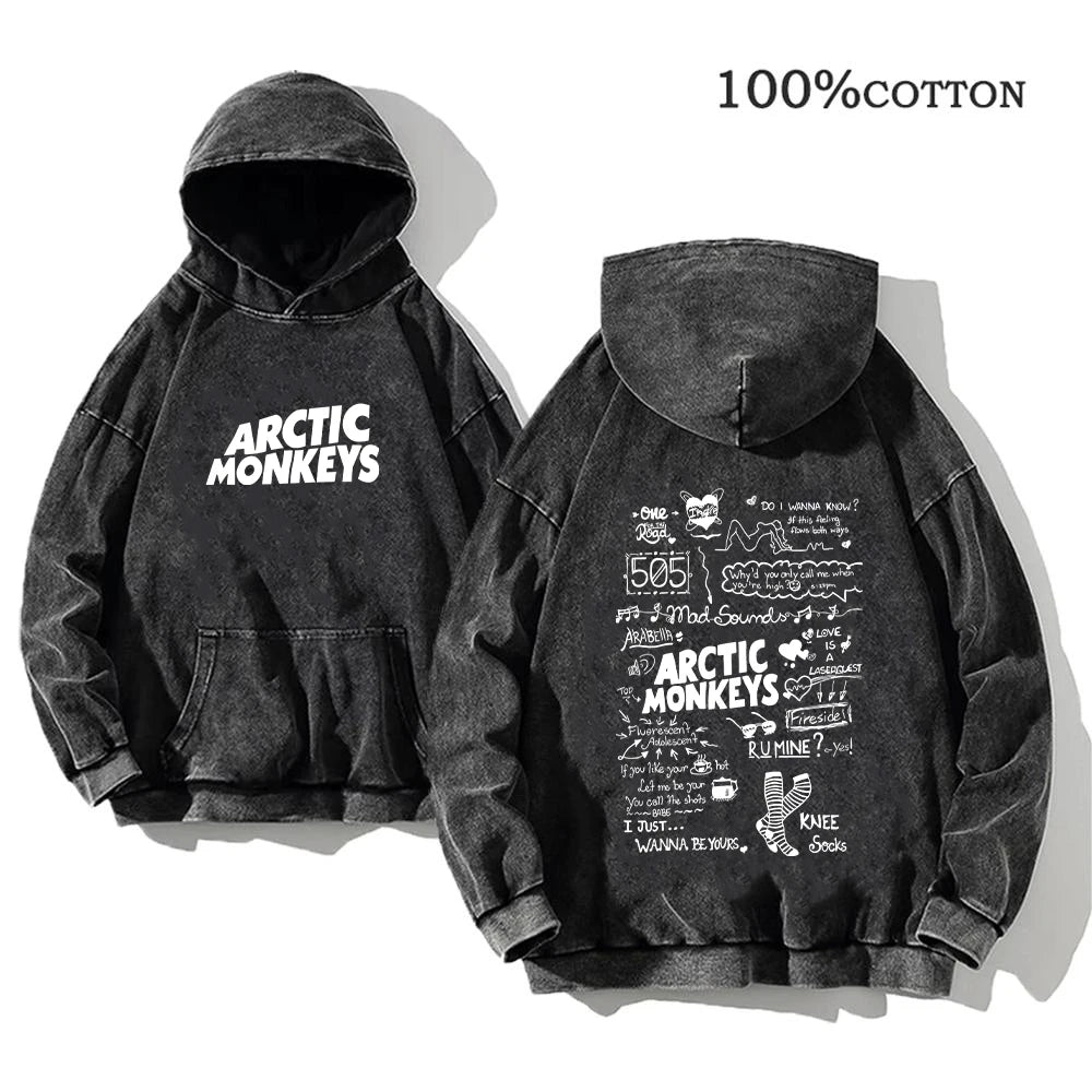 Retro Arctic Monkeys Printed Hoodie | Vintage Rock Streetwear