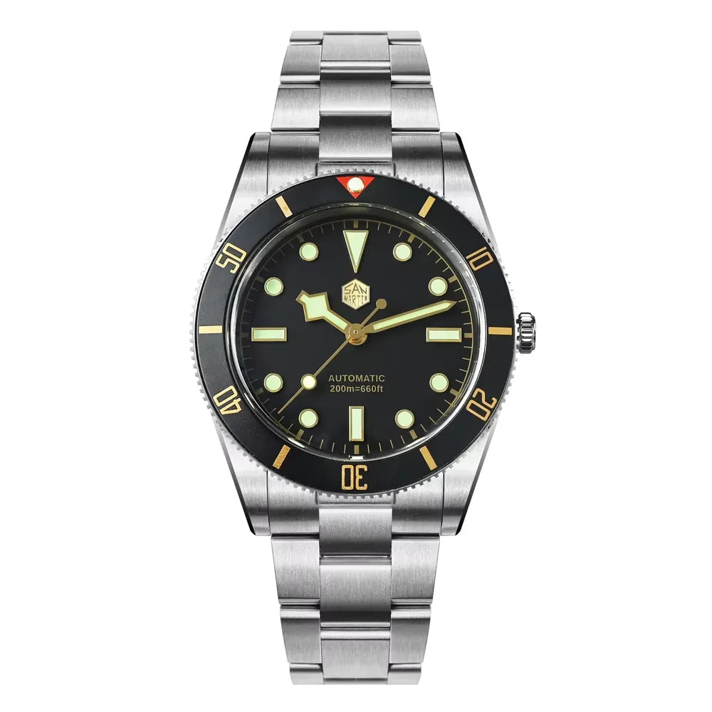 San Martin New 37mm BB54 Vintage Diver Watch ST2130 Automatic Mechanical Men Wristwatch Sapphire Luminous Waterproof 200m SN0138