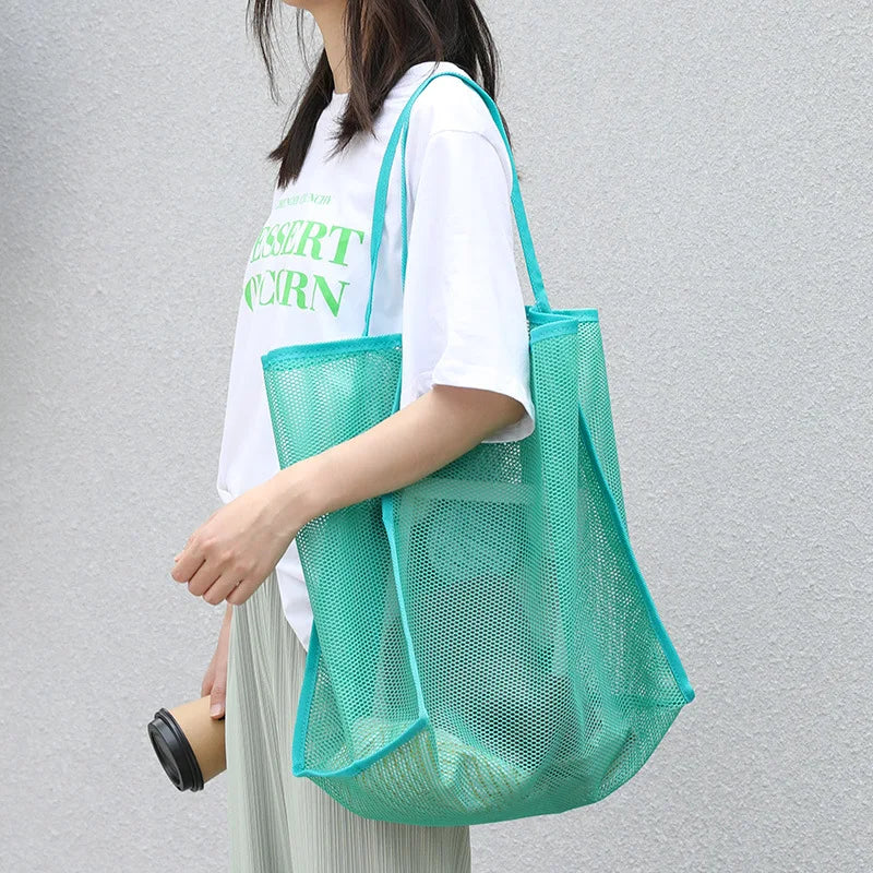 Women's Mesh Tote Bag for Beach & Shopping