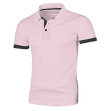 Summer Short Sleeve Polo Shirt Mens Large Stritching T Shirts Lapel Business Breathable Tee Shirt Lightweight Sweatwear
