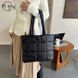 Winter Padded Shoulder Bag for Women Large Capacity Top HandleBag Winter Quilted Cloud Handbag Shopping Bags Bolsas Para Mujeres