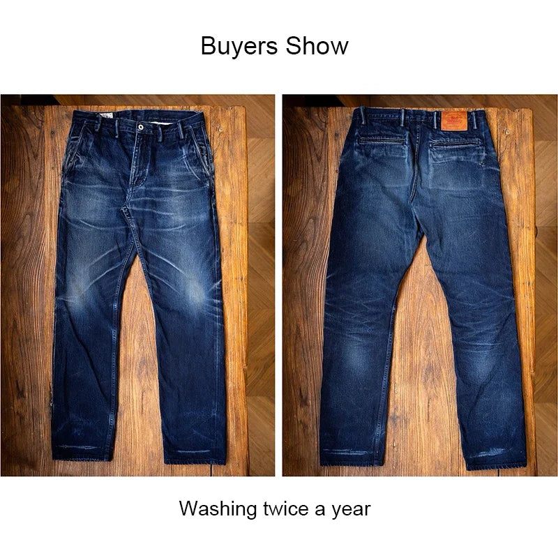 Red Tornado Officer Trousers – 14oz Indigo Selvedge Denim