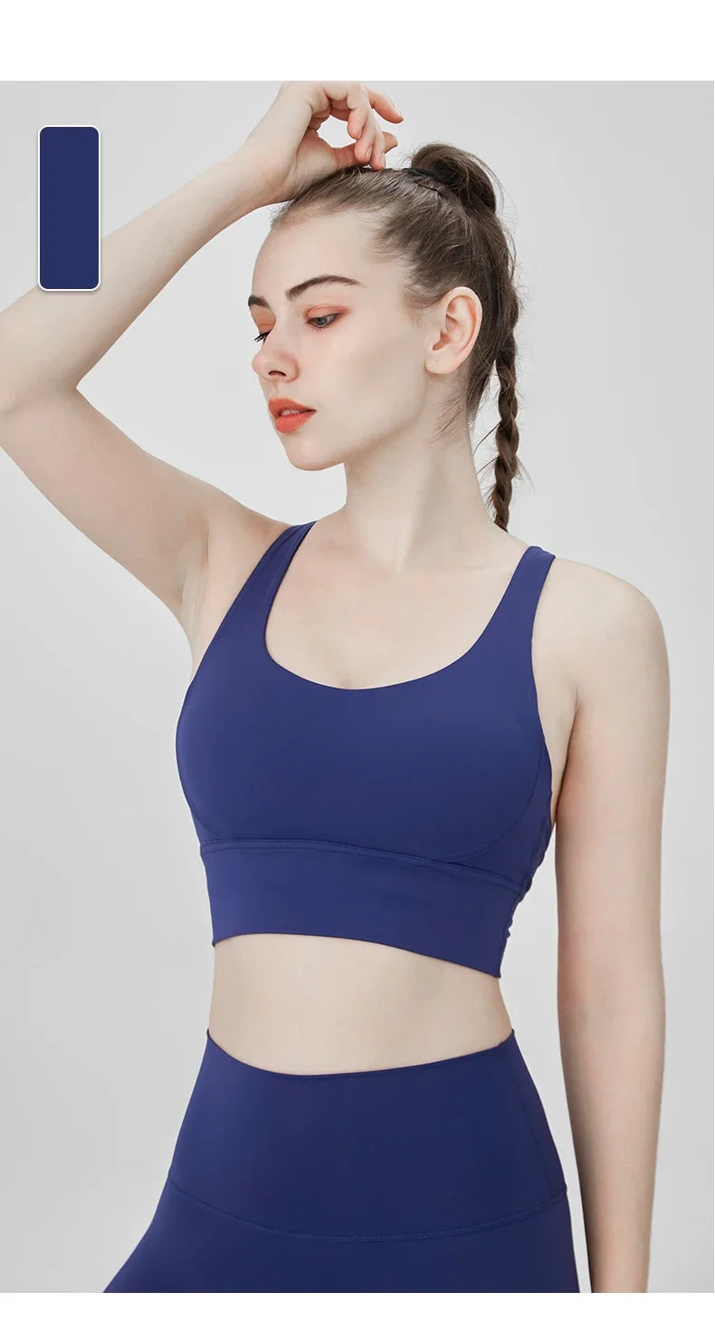 Women's Cross-Back Yoga Sports Bra