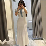Chic Contrast Knit Maxi Dress