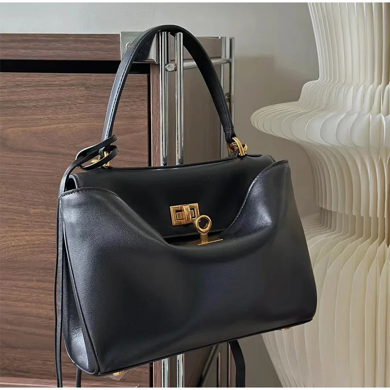 Minimalist Luxury Korean Soft Leather Flap Bag Women Detachable Crossbody Strap Large Capacity Office Daily Commuter Hand Purse