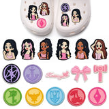 16-100Pcs Music KATSEYE Shoe Charms For Bubble Slides Clogs Sandals,PVC Shoe Decorations Accessories Buckle For Christmas Gifts