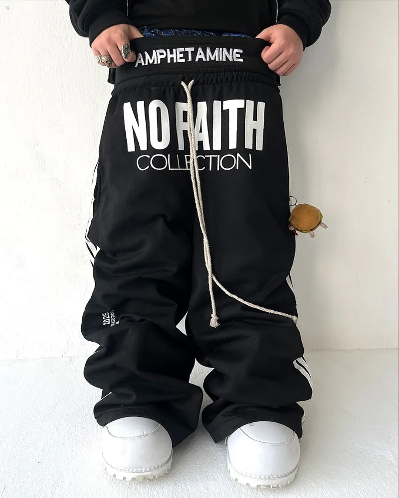 Y2K Gothic Striped Embroidered Streetwear Pants