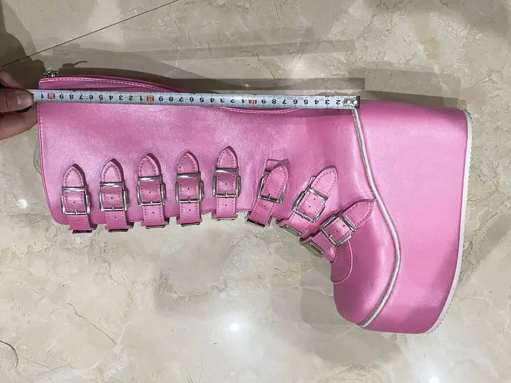 Gothic Platform Buckle Boots